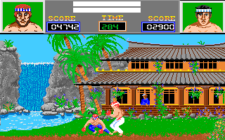 Thai Boxing (Amiga) screenshot: Level 3 - Sweep kick