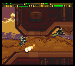 Front Mission: Gun Hazard (SNES) screenshot: Turrets and small spaces are an effective defense