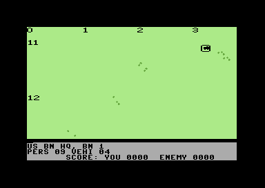 Battalion Commander (Commodore 64) screenshot: US Bn HQ, Bn 1.