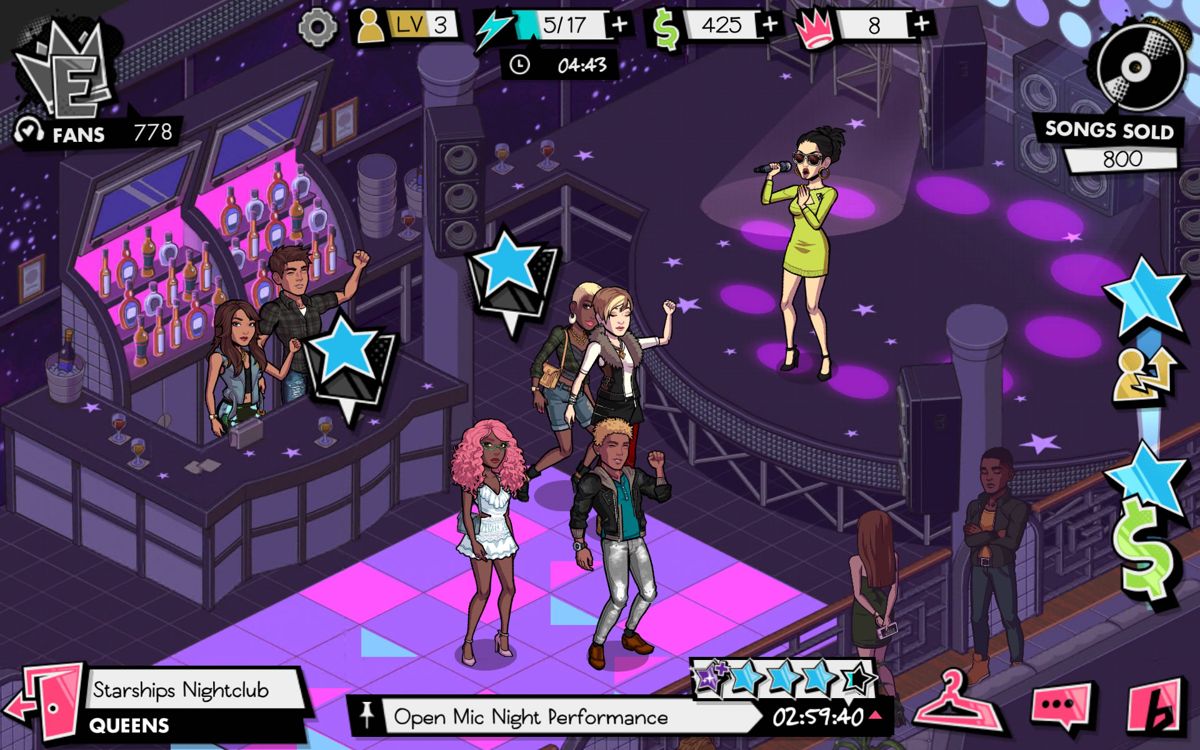 Nicki Minaj: The Empire (Android) screenshot: Performing in a club.