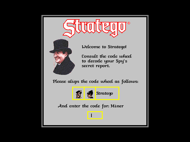 Stratego (DOS) screenshot: Copy Protection Screen