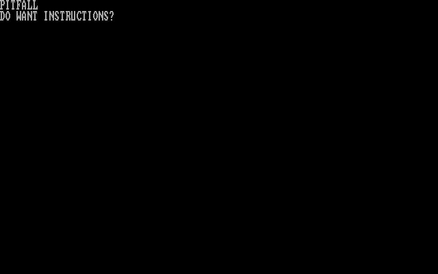 Pitfall (DOS) screenshot: Title screen.