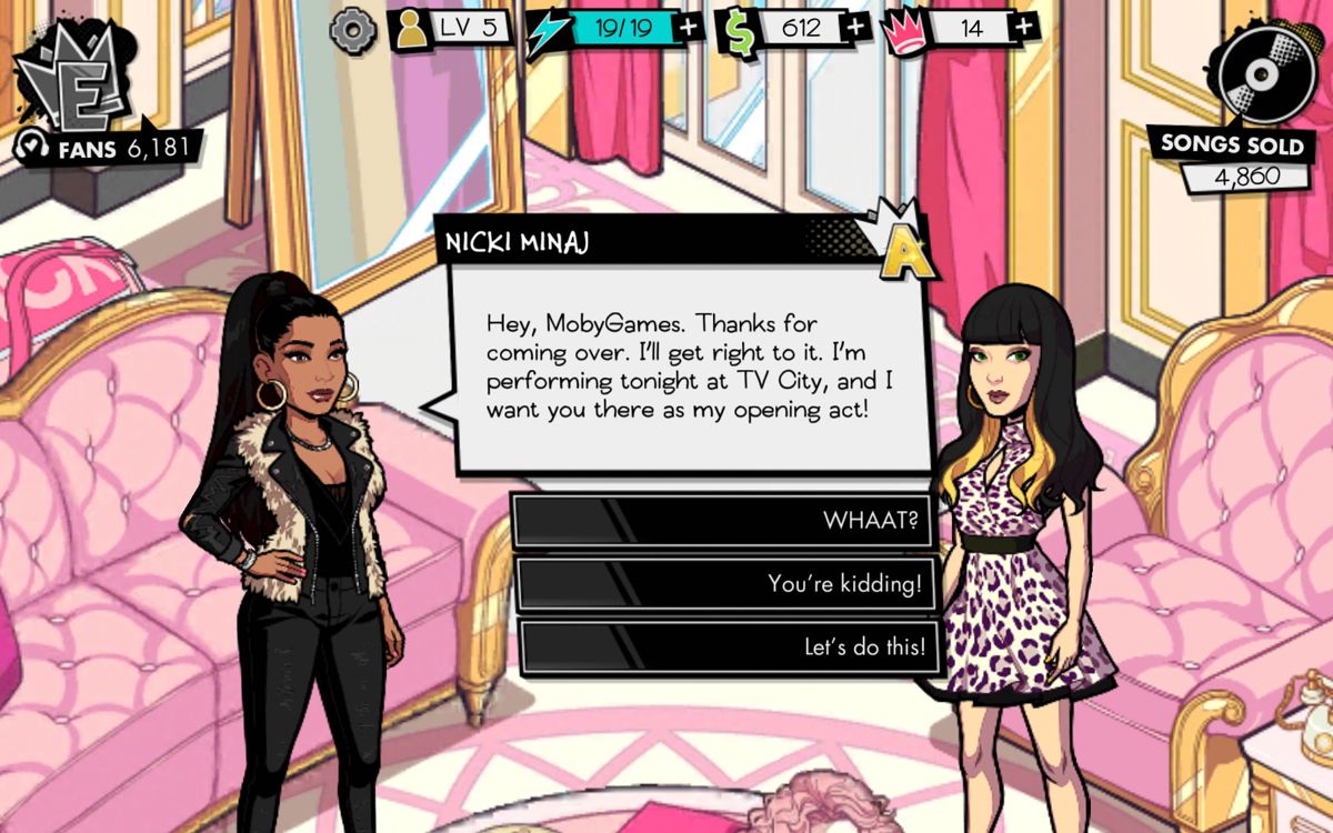 Nicki Minaj: The Empire (Android) screenshot: A conversation with Nicki