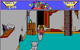 Tom & Jerry: Yankee Doodle's CAT-astrophe (DOS) screenshot: Inside The Walls There Are Many Exits