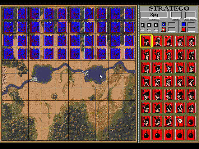 Stratego (DOS) screenshot: Start By Setting Up Your Pieces