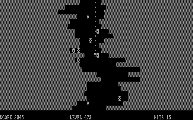 Pitfall (DOS) screenshot: A tight squeeze.