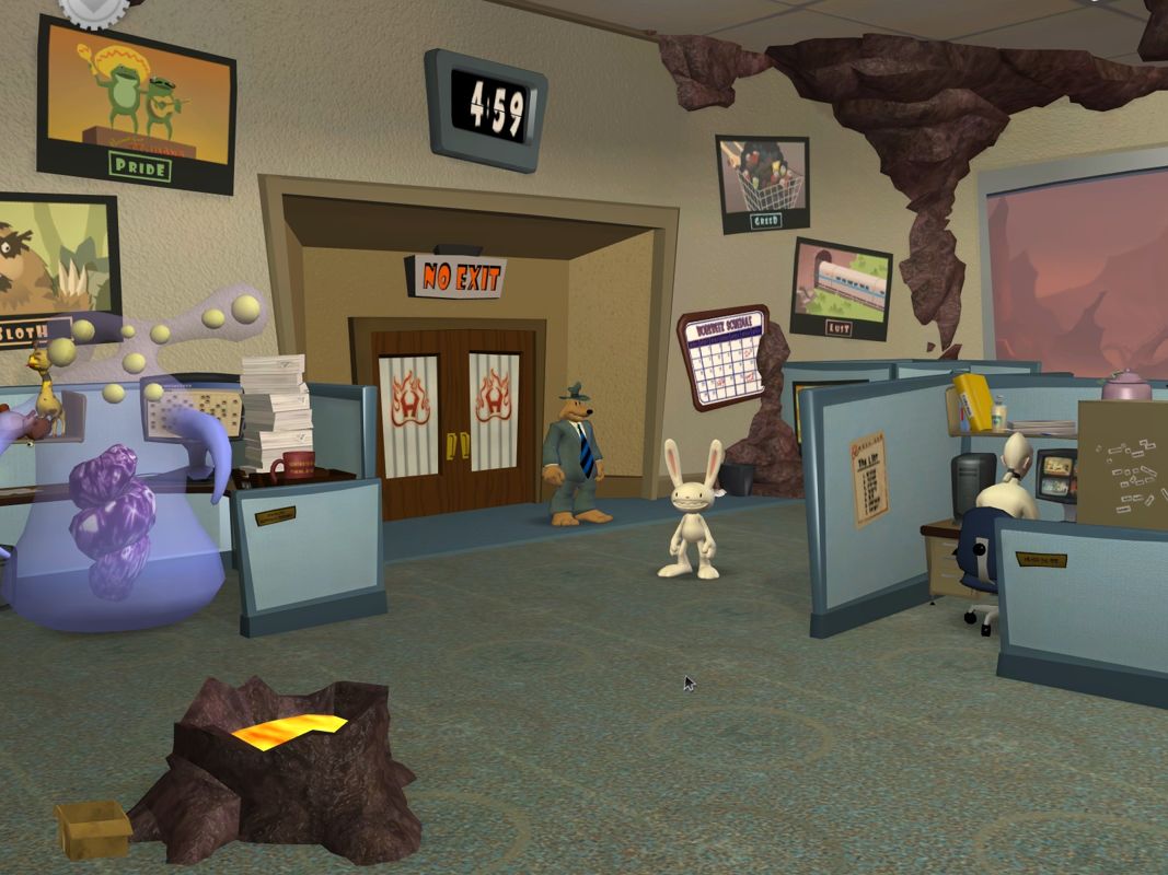 Sam & Max: Season Two - What's New Beelzebub? (Windows) screenshot: The home of the cubicle dwellers. Sadly I couldn't find Dilbert.