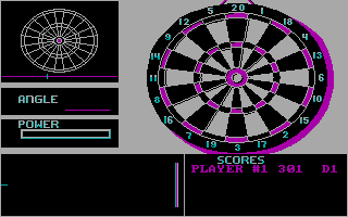 Darts (DOS) screenshot: Start of play