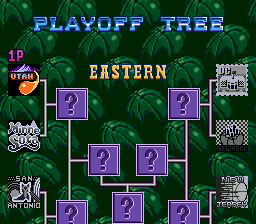 Double Dribble: The Playoff Edition (Genesis) screenshot: Playoff tree