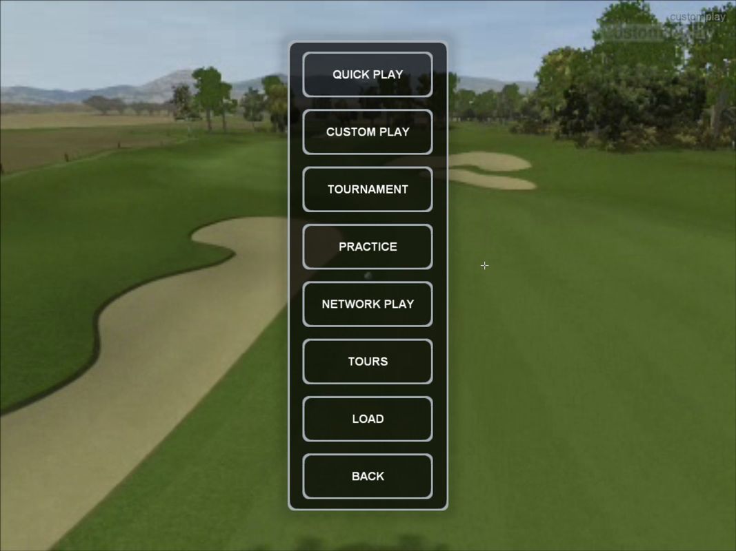 CustomPlay Golf (Windows) screenshot: Another menu, this time showing all the modes of play