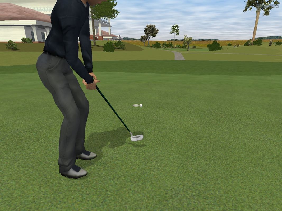CustomPlay Golf (Windows) screenshot: No, it didn't go in. Putting requires a delicate and precise setting of the power bar