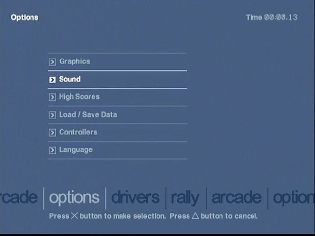 Colin McRae Rally 2.0 (PlayStation) screenshot: Options