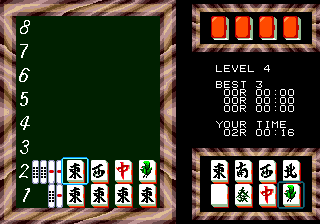 MegaMind (Genesis) screenshot: Mahjong tile theme