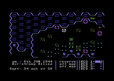 Battles in Normandy (Commodore 64) screenshot: Giving orders.