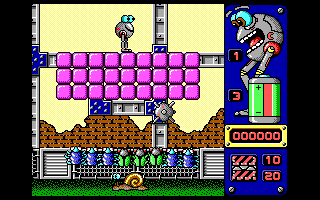 Jump (DOS) screenshot: Start of the game on Level 1 (EGA/VGA)