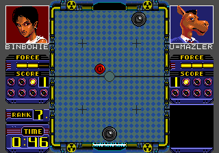 Paddle Fighter (Genesis) screenshot: Using a special move to block the goal