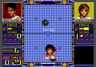 Paddle Fighter (Genesis) screenshot: A special move to distract the player