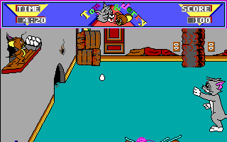 Tom & Jerry: Yankee Doodle's CAT-astrophe (DOS) screenshot: The Egg Toss