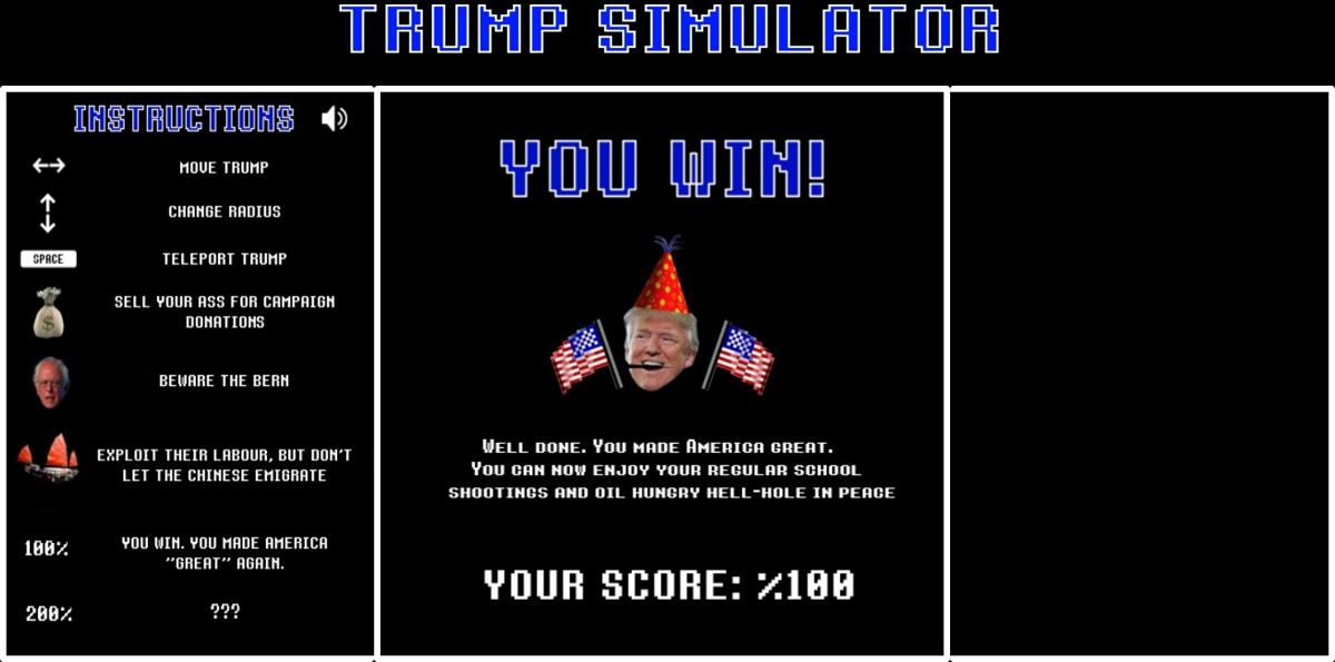 Trump Simulator (Browser) screenshot: Win