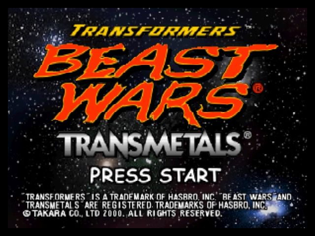 Transformers: Beast Wars Transmetals (Nintendo 64) screenshot: Title screen.