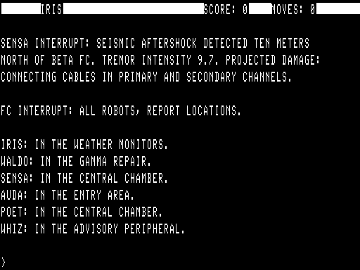 Suspended (TRS-80) screenshot: Game start