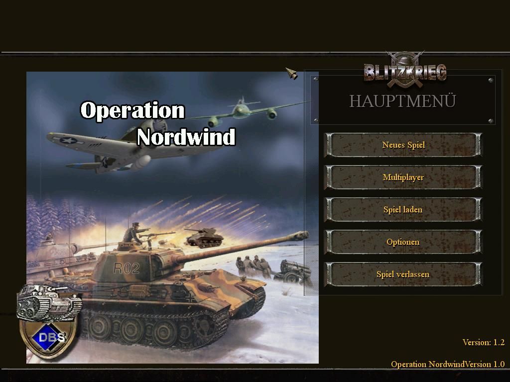 Operation Nordwind (Windows) screenshot: Main menu