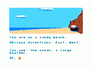 Sea Quest (TRS-80 CoCo) screenshot: Hmmm odd looking boulder