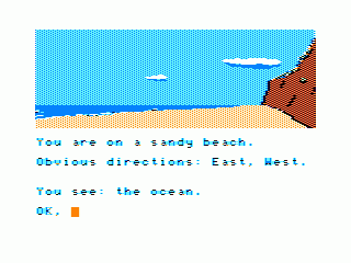 Sea Quest (TRS-80 CoCo) screenshot: Nothing but endless coast