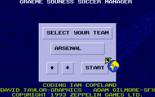 Graeme Souness Soccer Manager (DOS) screenshot: Team selection