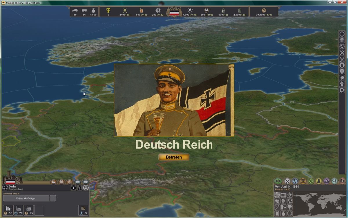 Making History: The Great War (Windows) screenshot: Choose your nation
