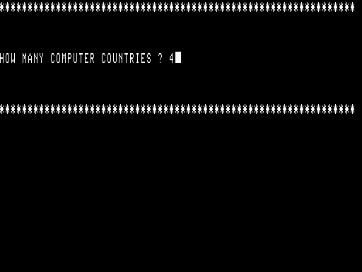 Supreme Ruler Plus (TRS-80) screenshot: Input for game play
