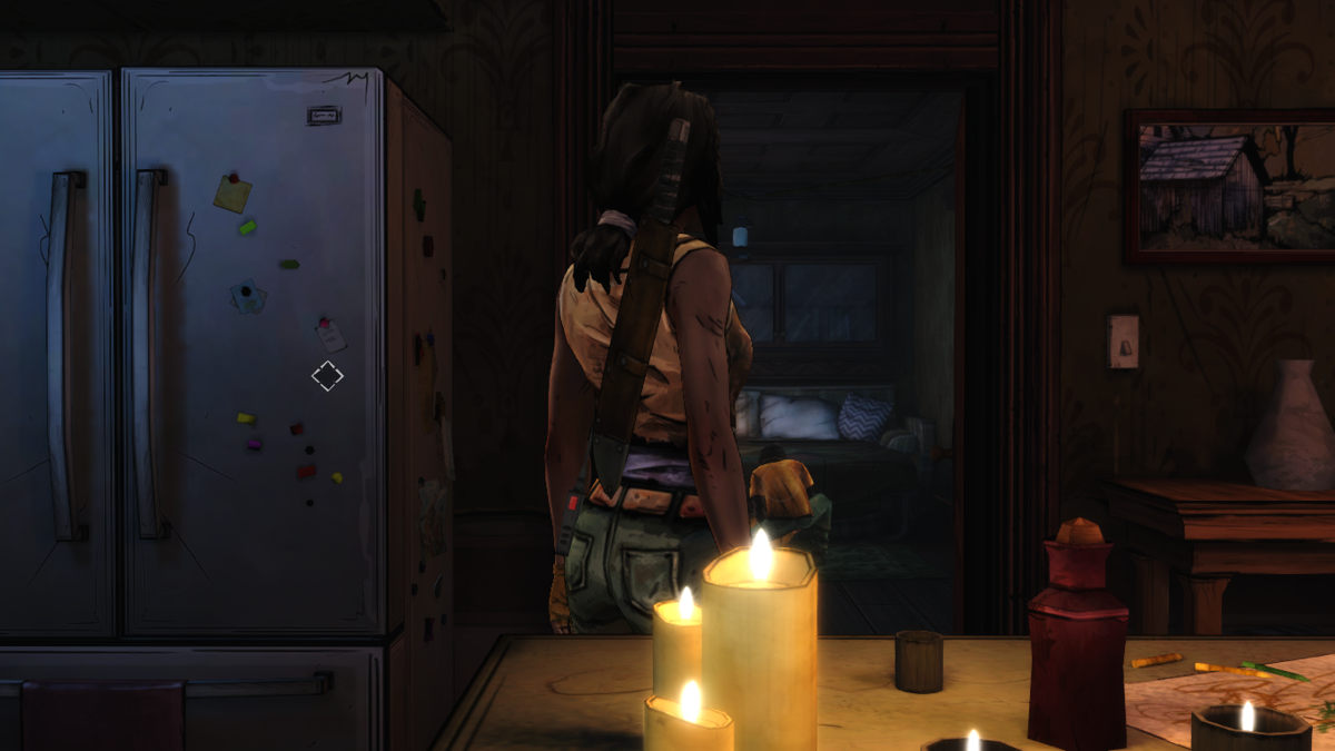 The Walking Dead: Michonne (Macintosh) screenshot: Episode 3 - Somebody is checking the weapons bag