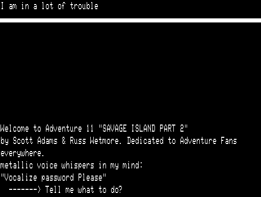 Savage Island Part Two (TRS-80) screenshot: Start