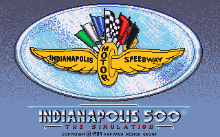 Indianapolis 500: The Simulation (DOS) screenshot: Title Screen (VGA)