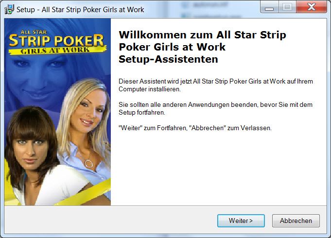All Star Strip Poker: Girls at Work (Windows) screenshot: Installation