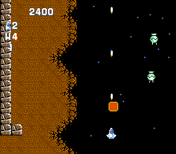 Gun-Nac (NES) screenshot: Area 6 is largely in ruins.