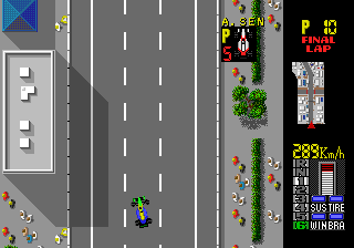 F1 Circus '91 (Genesis) screenshot: The final lap