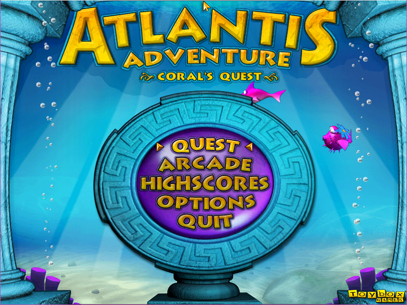 Atlantis: Coral's Quest (Windows) screenshot: Main Menu