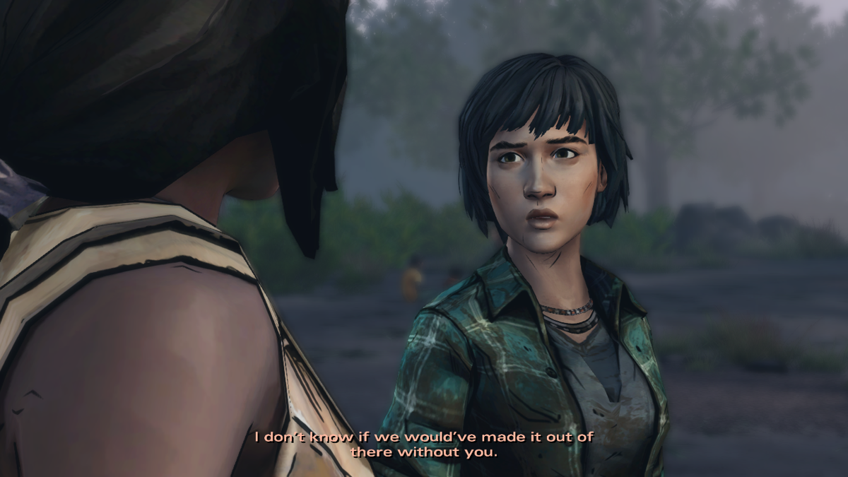 The Walking Dead: Michonne (Macintosh) screenshot: Episode 3 - A somewhat happy ending... for some