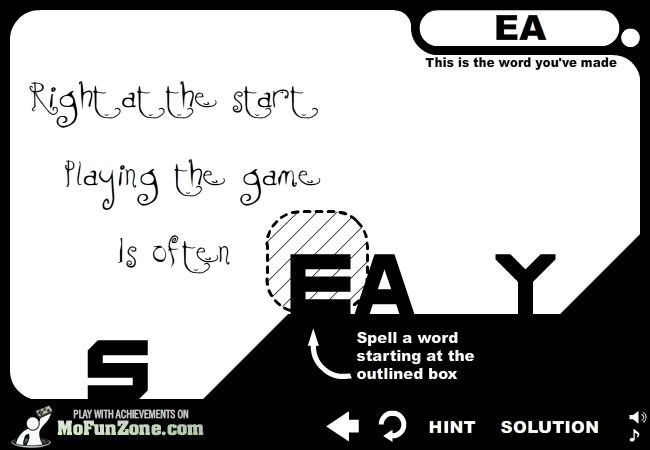 Prose and Motion (Browser) screenshot: The game has a gentle learning curve.
