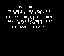 Ghostbusters (NES) screenshot: Oh no! We failed!