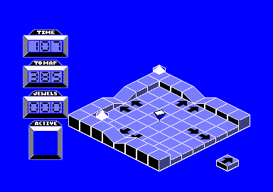 Spindizzy (Amstrad CPC) screenshot: First starting area.