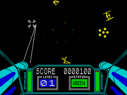 3D Starstrike (ZX Spectrum) screenshot: Then its straight into the game.