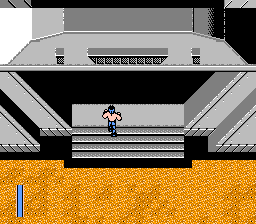 Ikari III: The Rescue (NES) screenshot: Entering a base.
