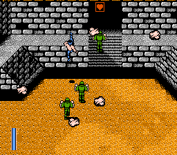 Ikari III: The Rescue (NES) screenshot: Watch for falling boulders.