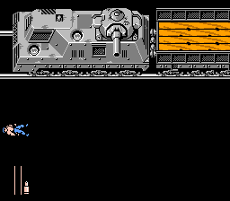 Ikari III: The Rescue (NES) screenshot: I have to shoot the train/tank with this pea shooter?