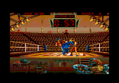 Best of the Best Championship Karate (Amstrad CPC) screenshot: Our first fight (CPC+ version)