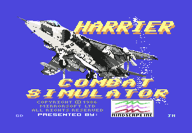 Harrier Combat Simulator (Commodore 64) screenshot: Title