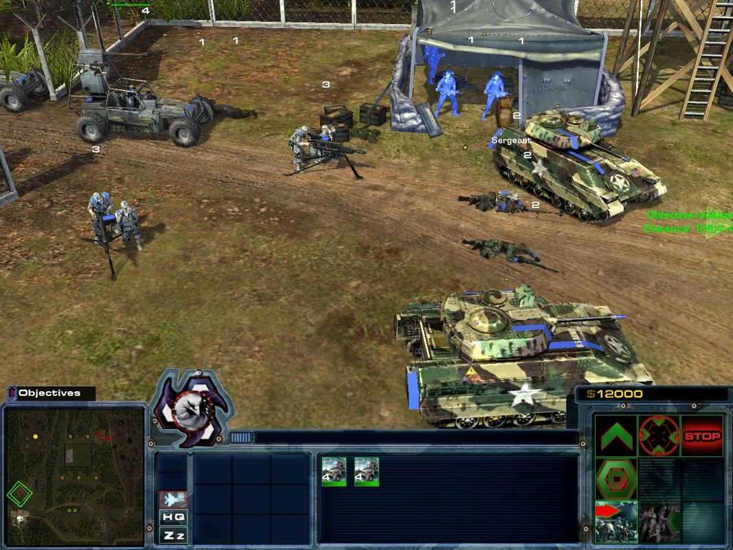 Act of War: High Treason (Windows) screenshot: Securing the first stronghold, but the things are about to heat up soon