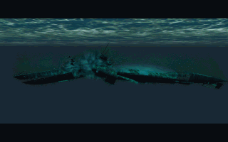 Wolf Pack (DOS) screenshot: (enhanced CD release) Depth charge induced critical hull failure